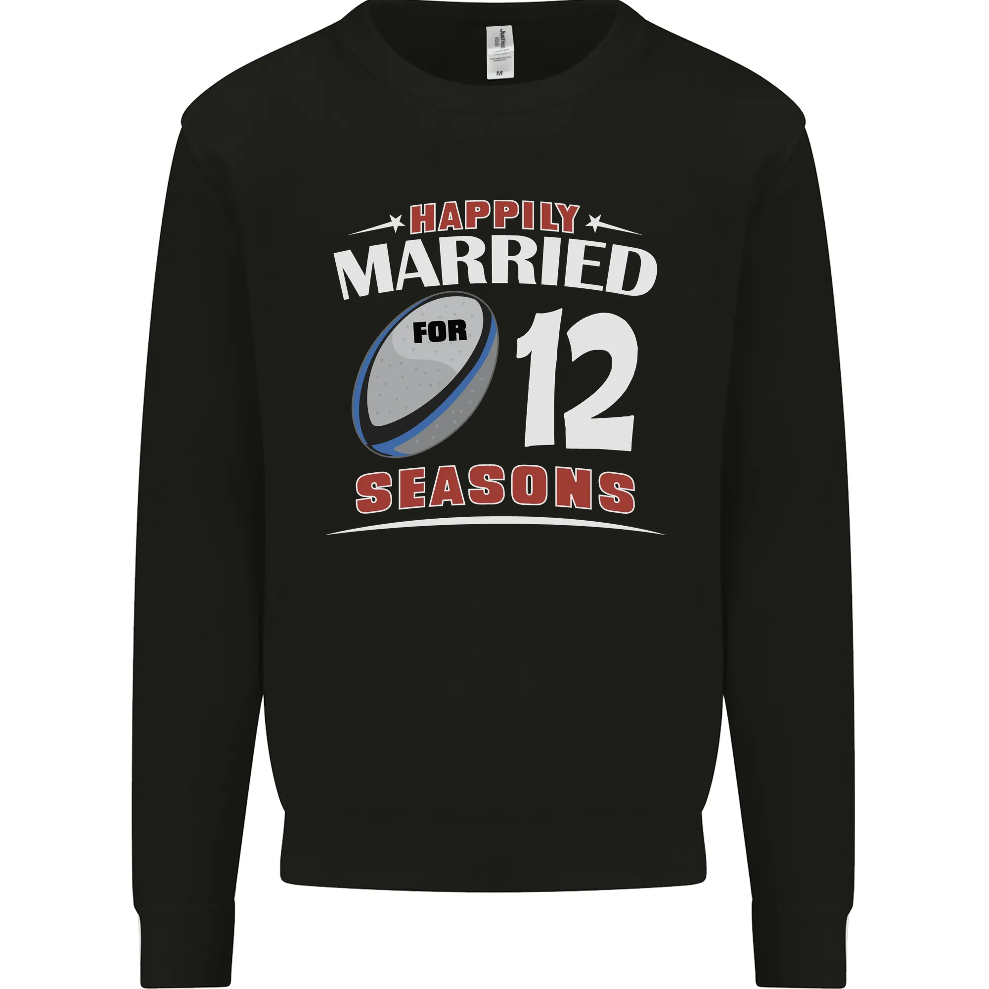 12 Year Wedding Anniversary 12th Rugby Mens Sweatshirt Jumper