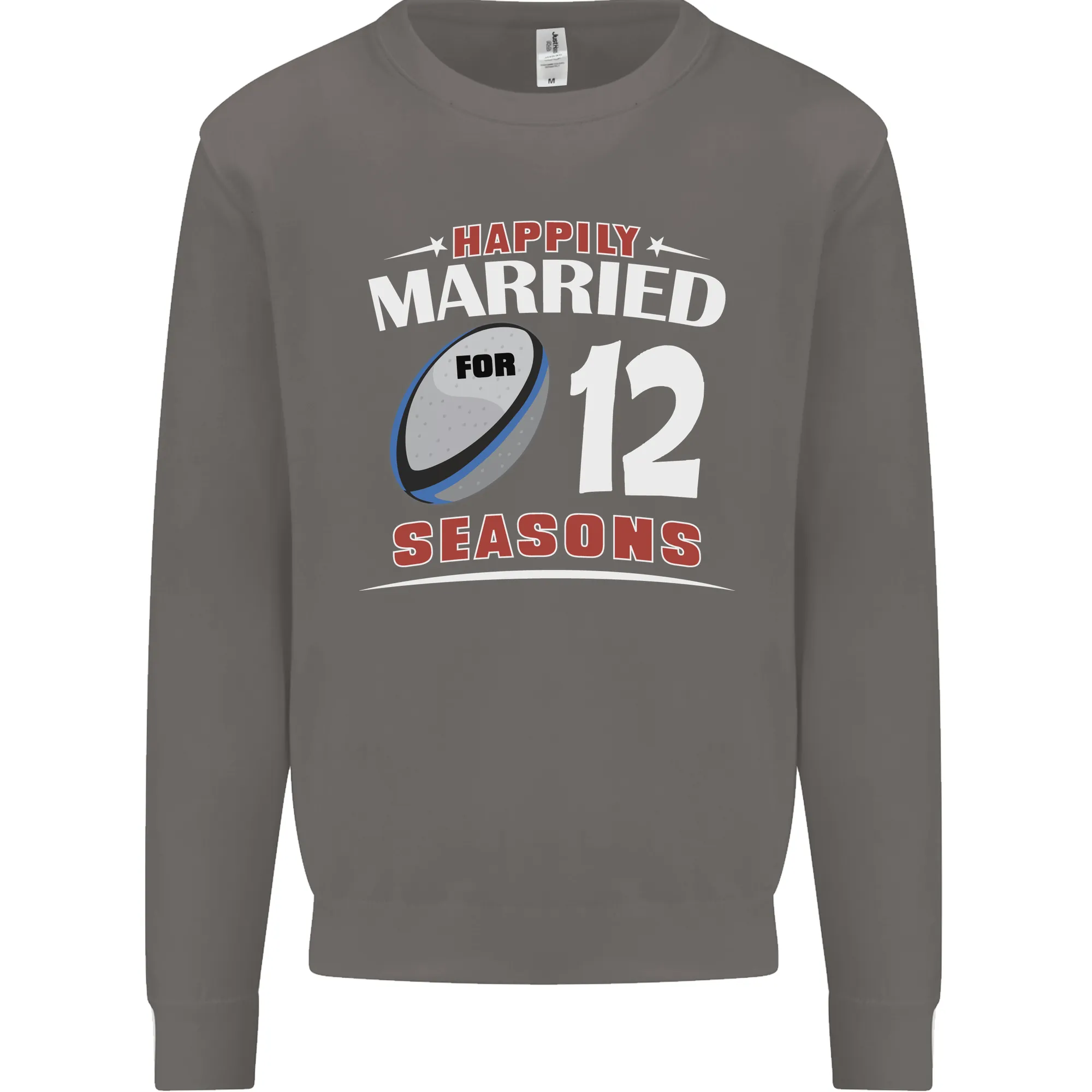 12 Year Wedding Anniversary 12th Rugby Mens Sweatshirt Jumper