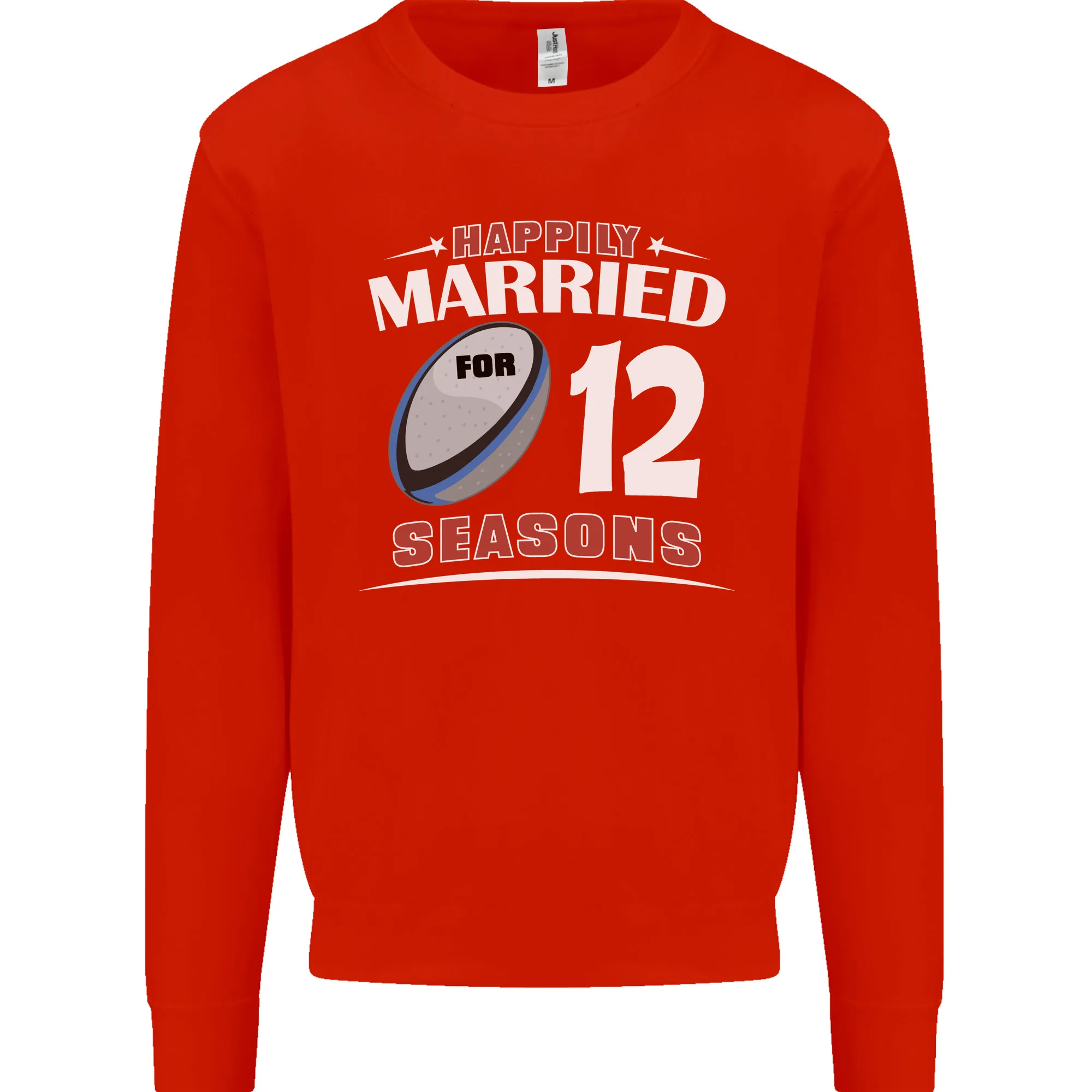 12 Year Wedding Anniversary 12th Rugby Mens Sweatshirt Jumper