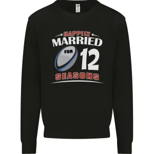 12 Year Wedding Anniversary 12th Rugby Mens Sweatshirt Jumper