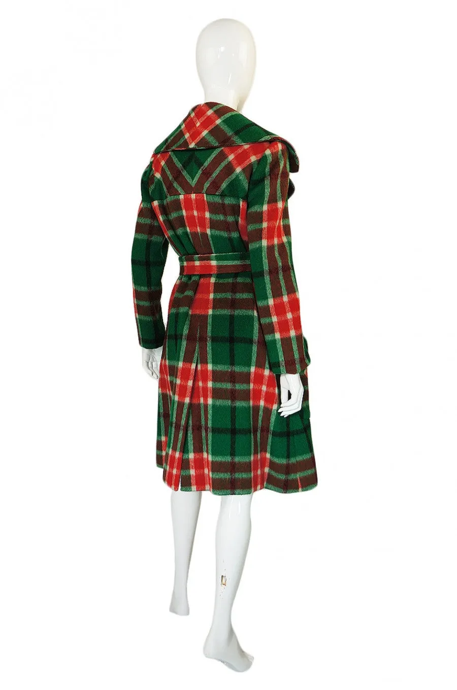 1960s Oscar de la Renta Plaid Wool Coat