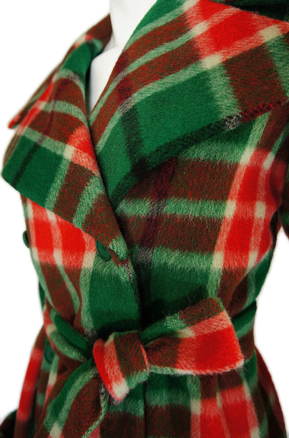 1960s Oscar de la Renta Plaid Wool Coat