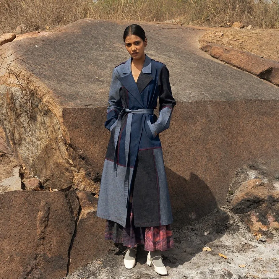 Amelia Upcycled Denim Trench