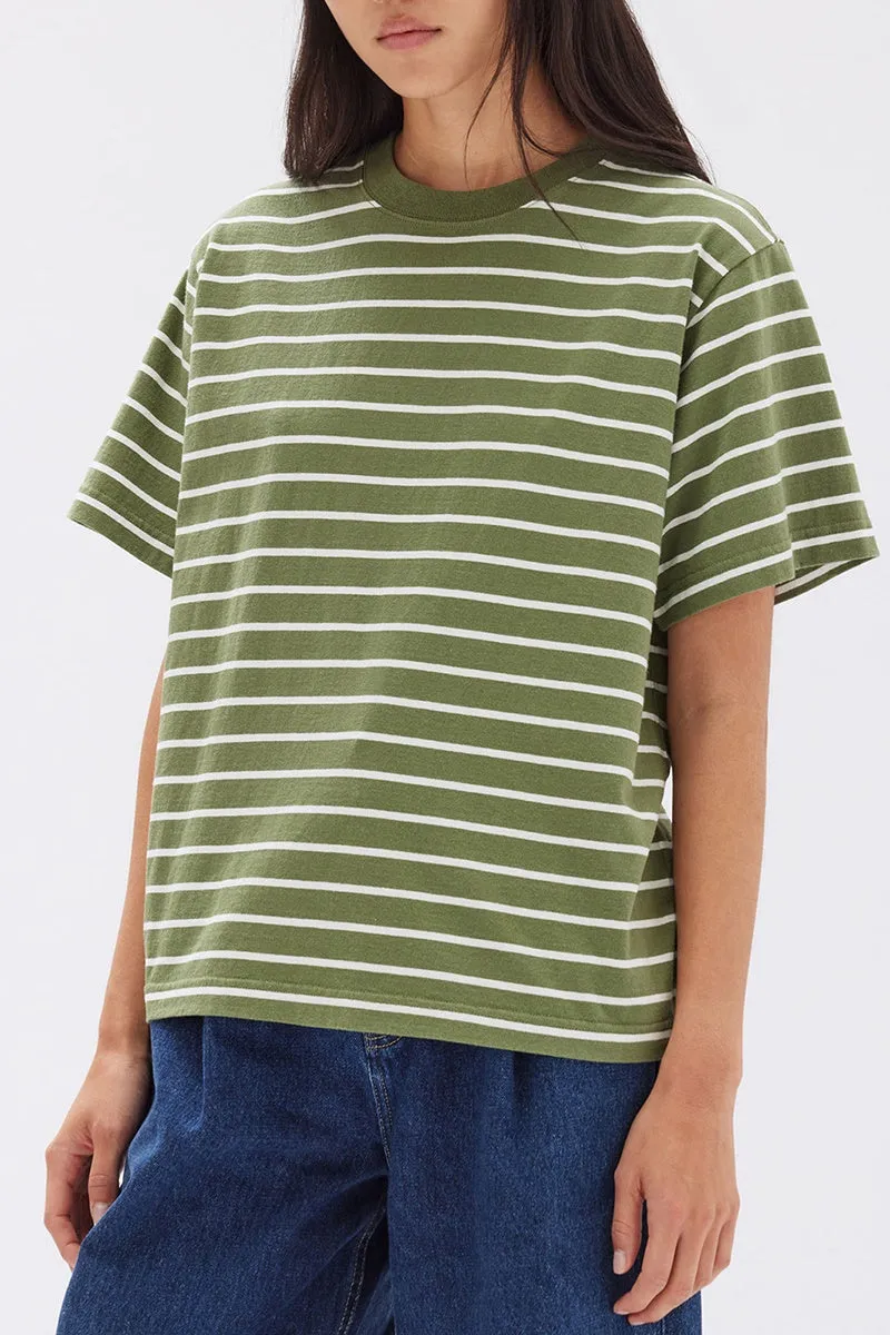 Assembly Label - Cohen Stripe Tee - Pandan/White