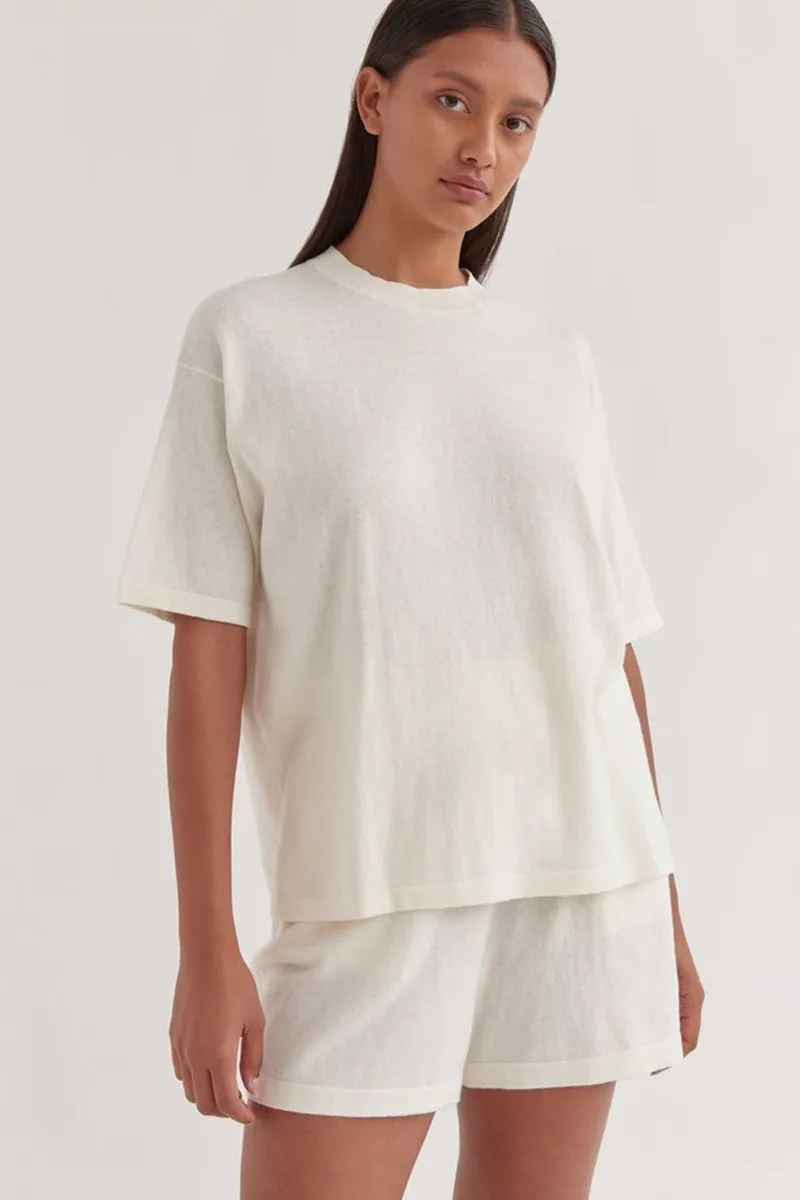 Assembly Label - Cotton Cashmere Relaxed Tee - Antique White