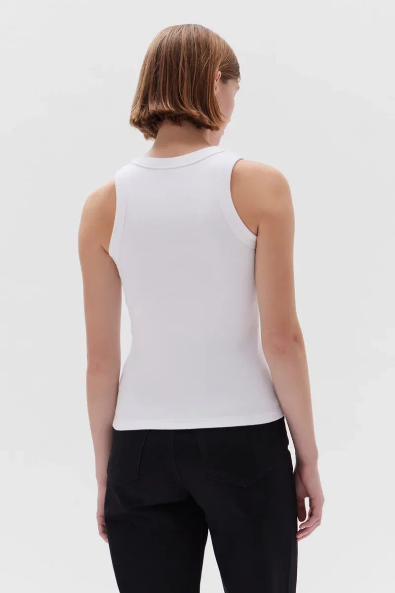 Assembly Label - Miana Organic Rib Tank - White