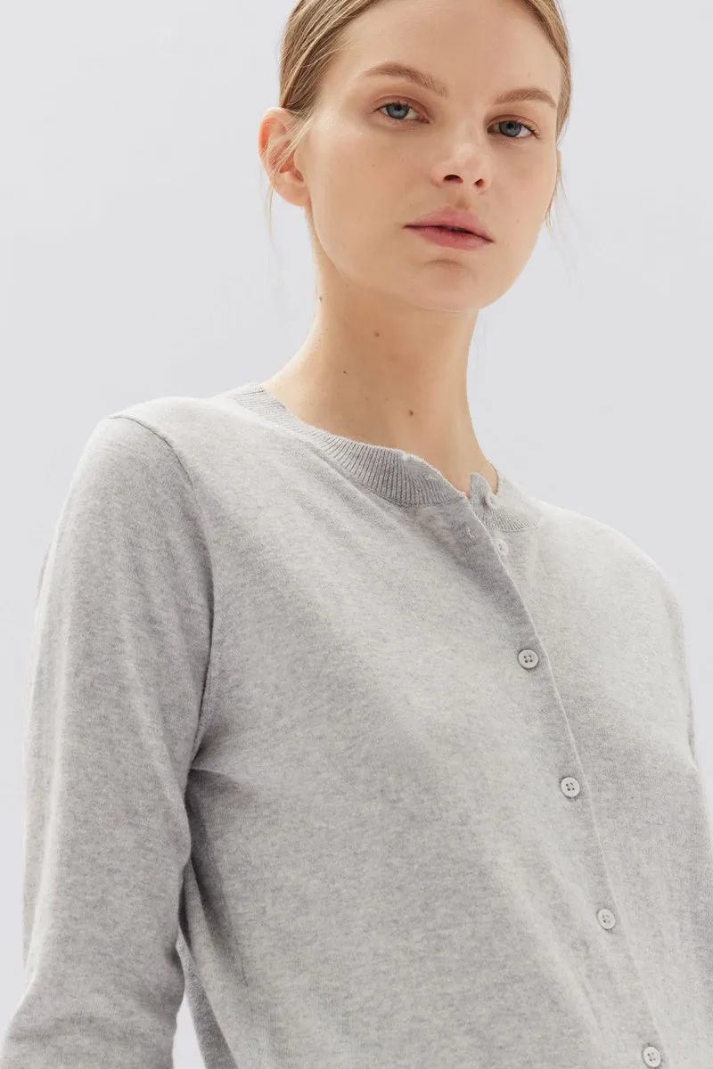 Assembly Label - Semra Cotton Cashmere Cardigan - Grey Marle