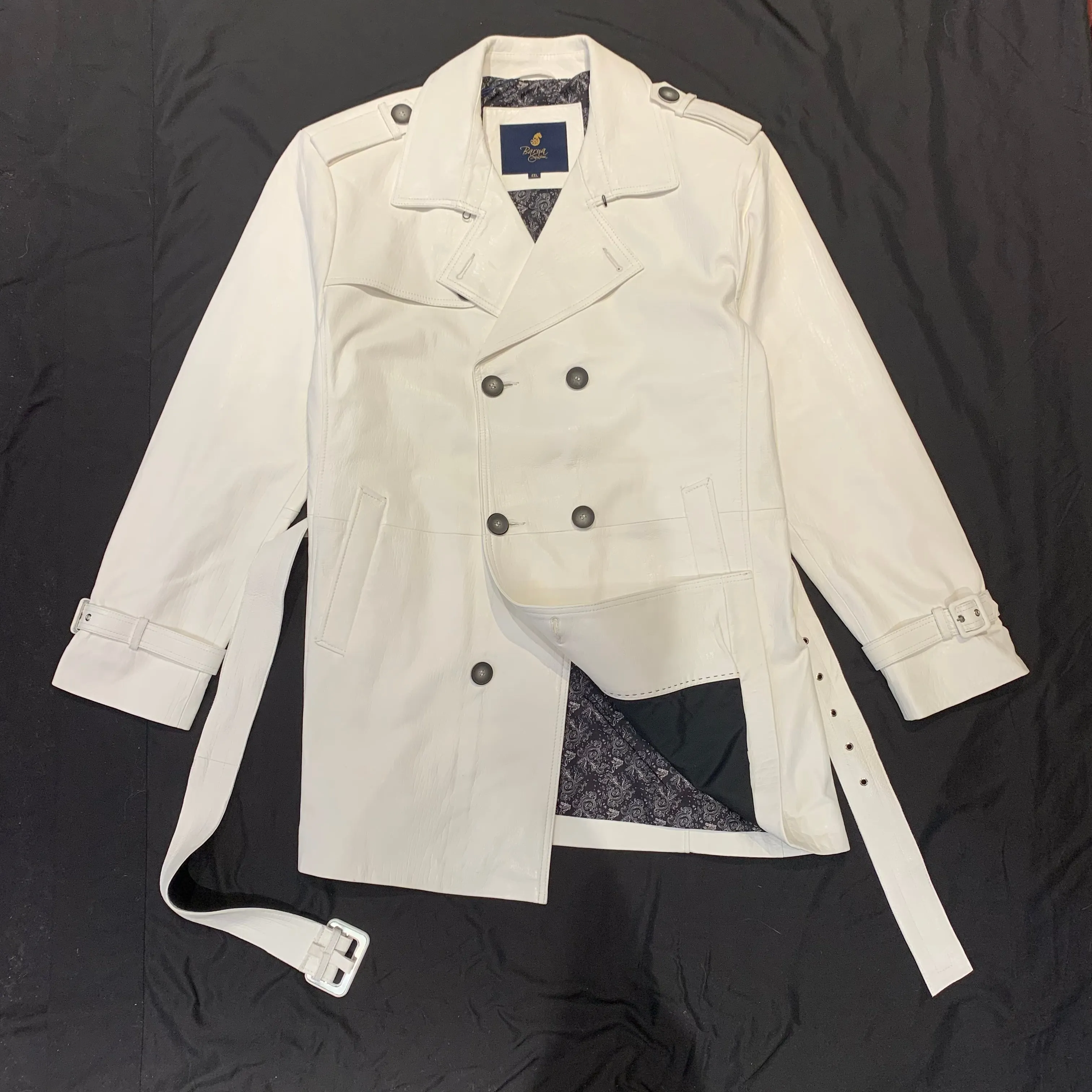 Barya NewYork White Lambskin Trench Jacket