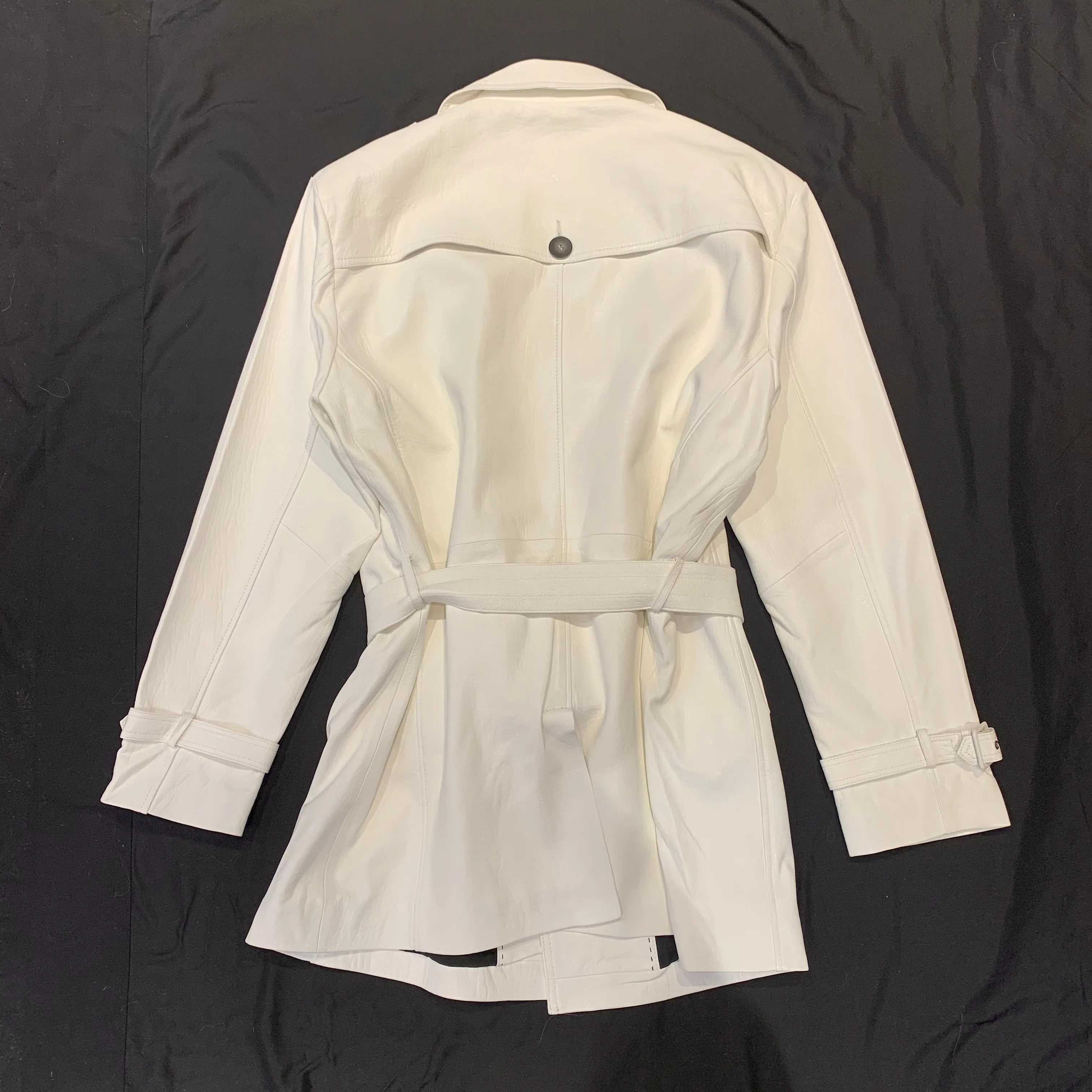 Barya NewYork White Lambskin Trench Jacket