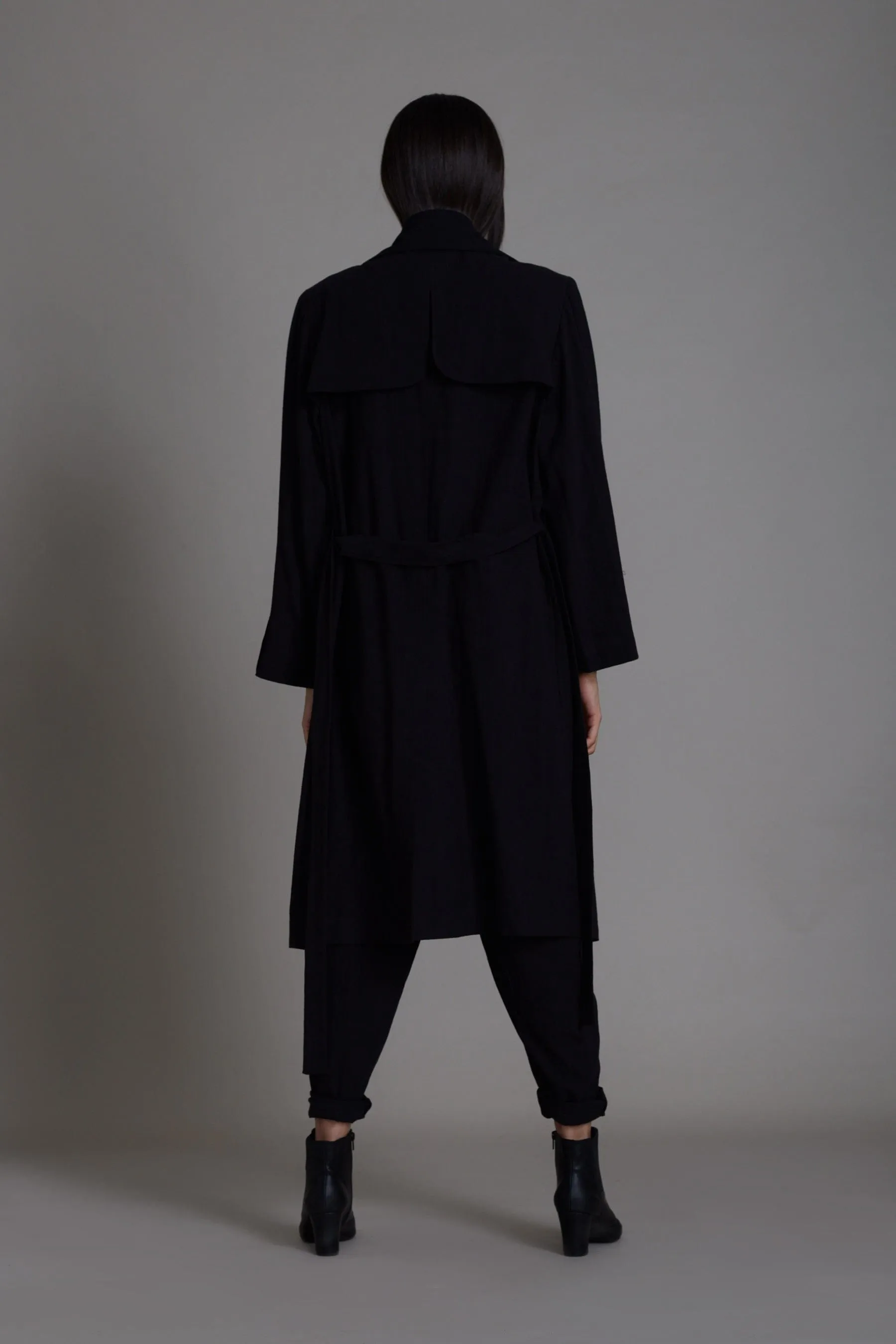 Black Milestone Trench Jacket