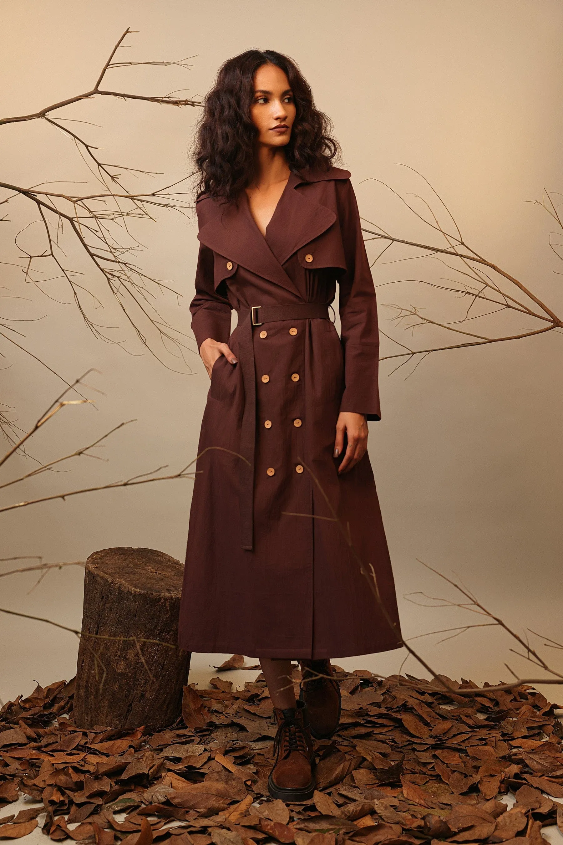 Brown Trench Dress