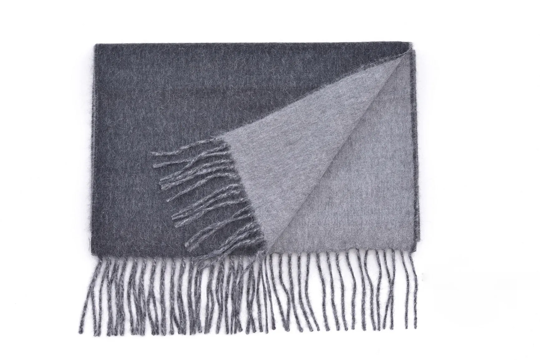 Charcoal & Gray Double Sided Alpaca Scarf