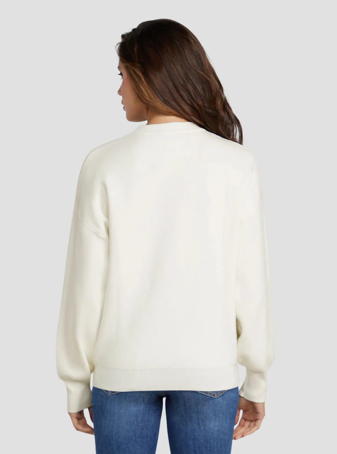 Cream White Odette Logo Jumper