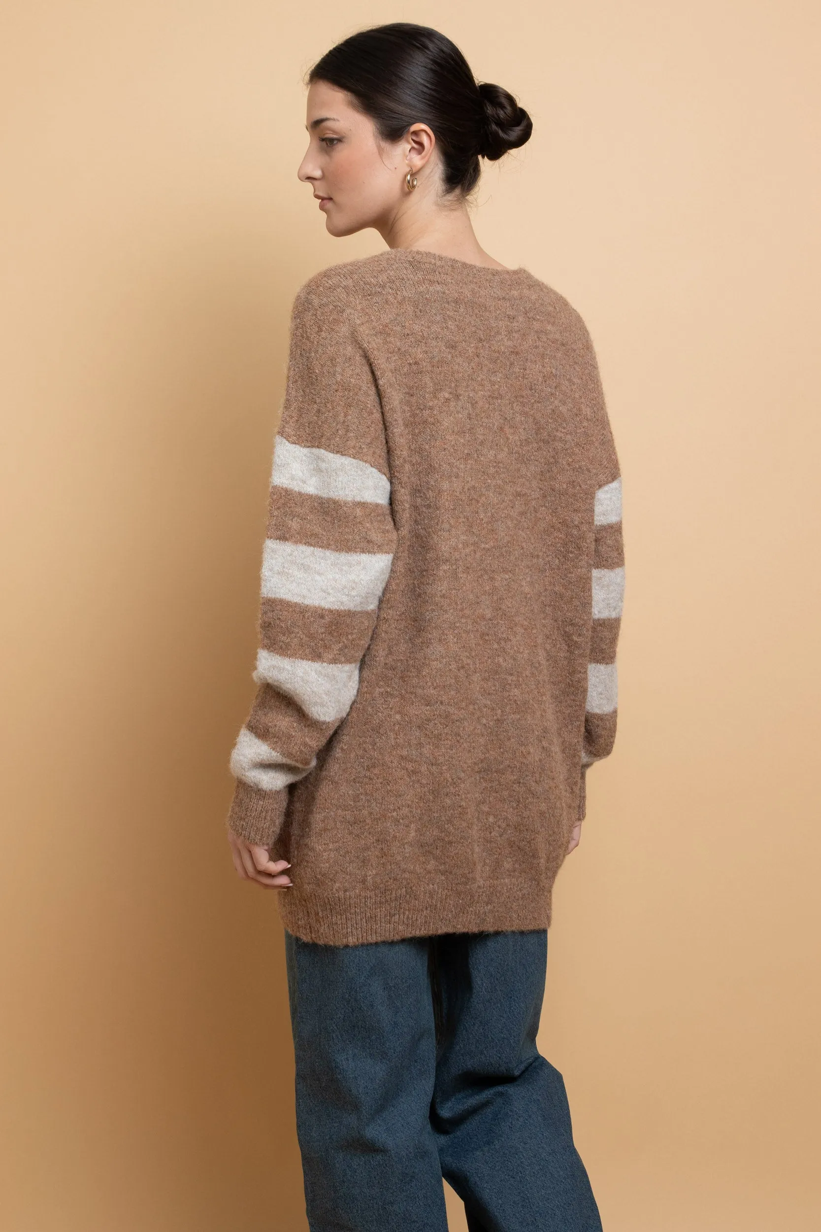 Daisy Street -  Beige Flower Motif Knit Jumper