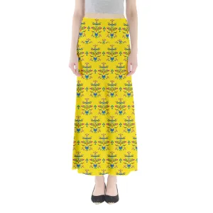 Dakota Damask Yellow Full Length Maxi Skirt