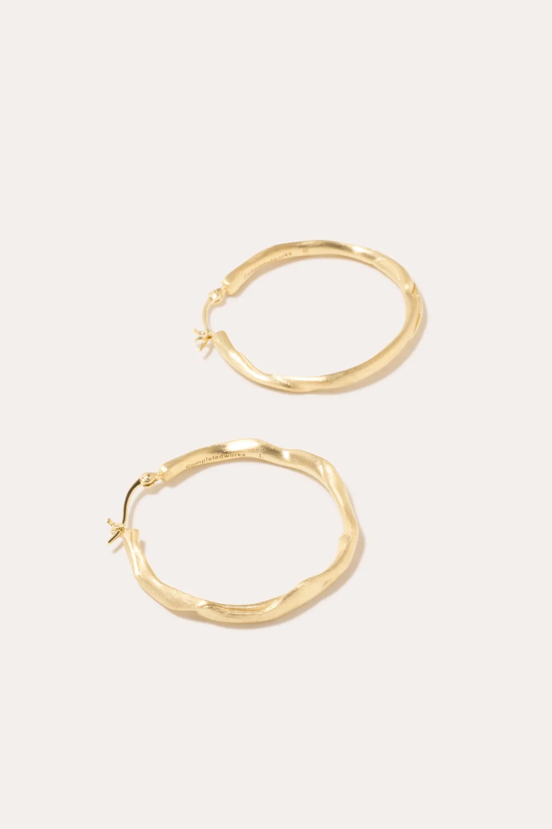 Furrowed Gold Vermeil Twisted Hoop Earrings