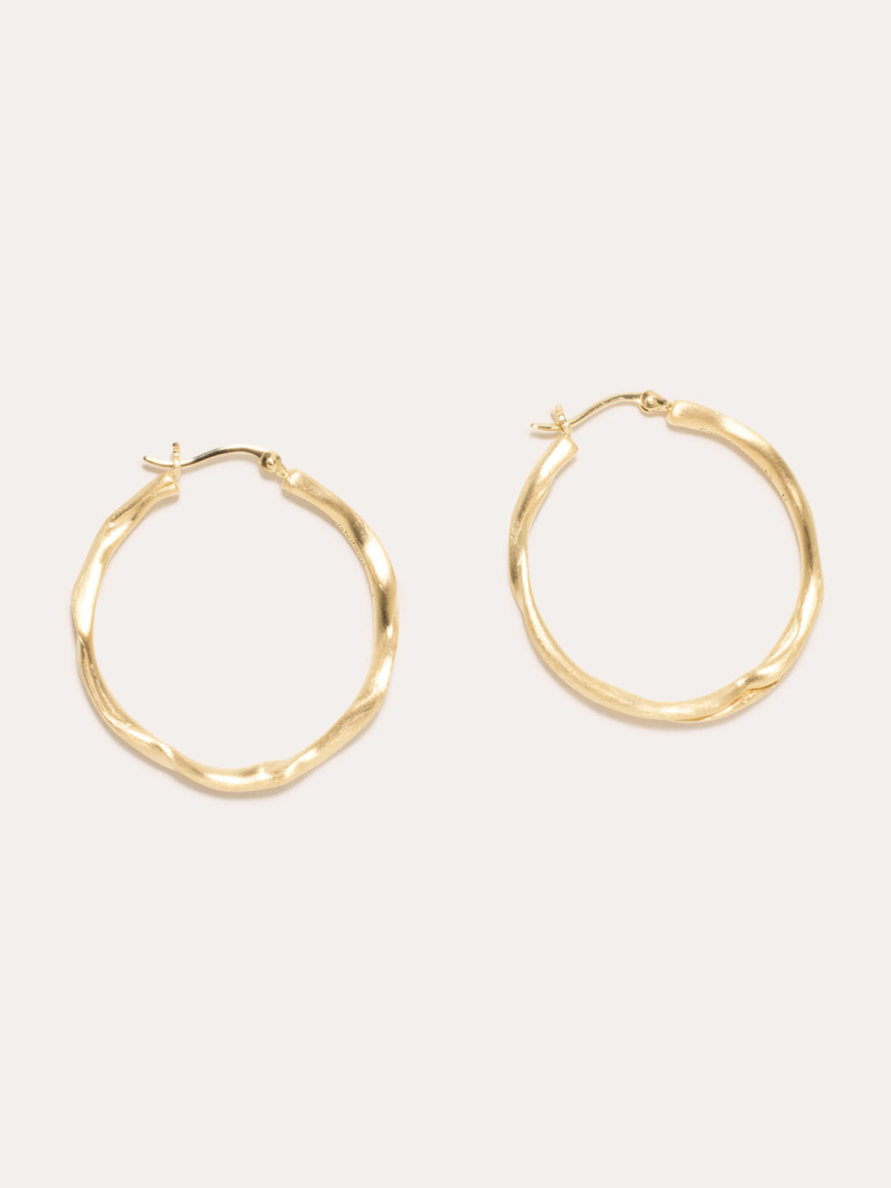 Furrowed Gold Vermeil Twisted Hoop Earrings