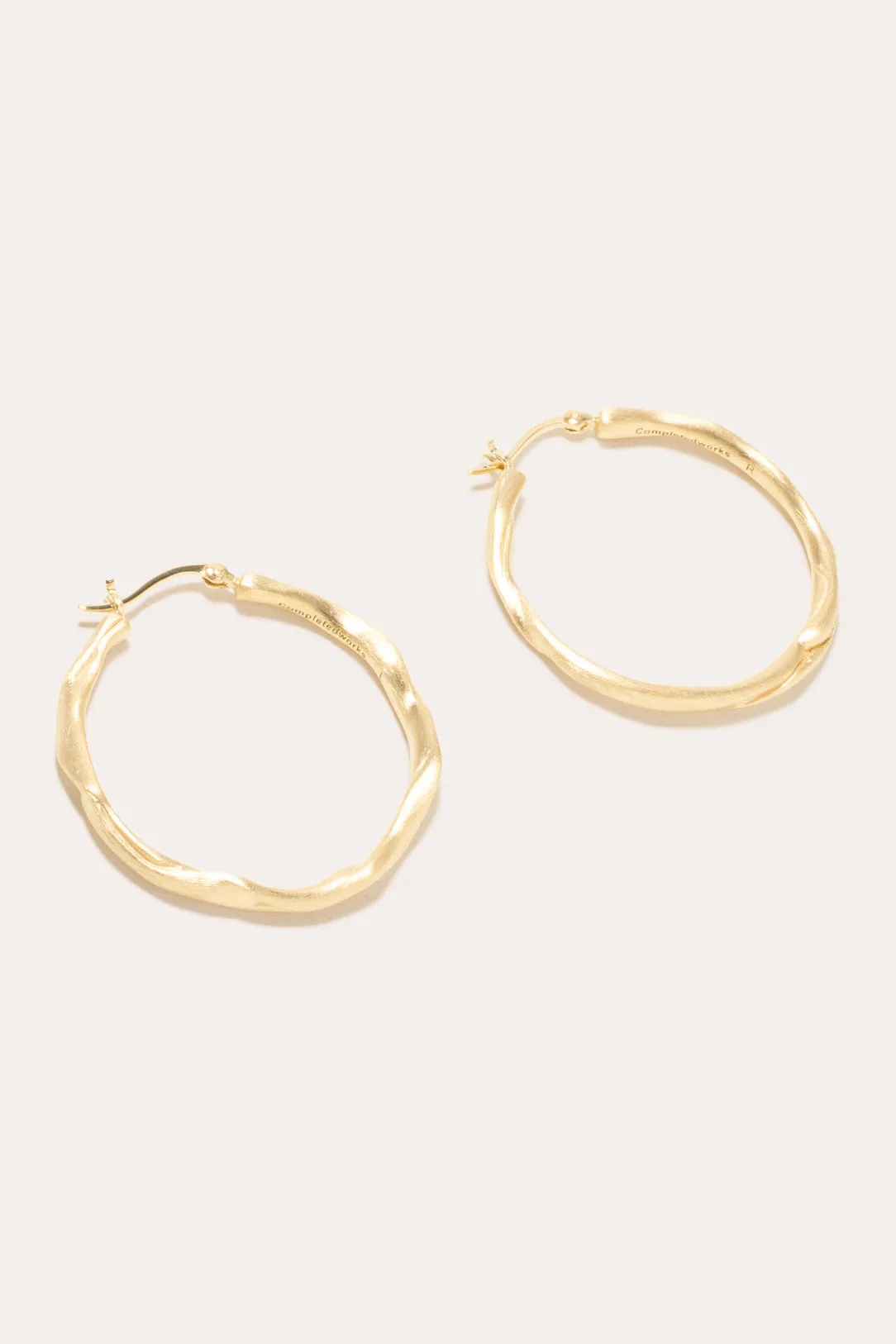 Furrowed Gold Vermeil Twisted Hoop Earrings