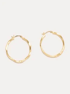 Furrowed Gold Vermeil Twisted Hoop Earrings