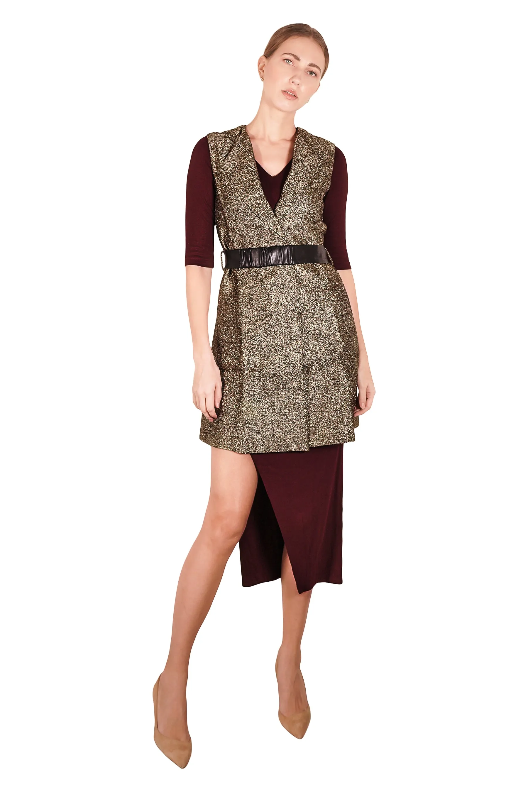 Gillian Jacquard Sleeveless Trench