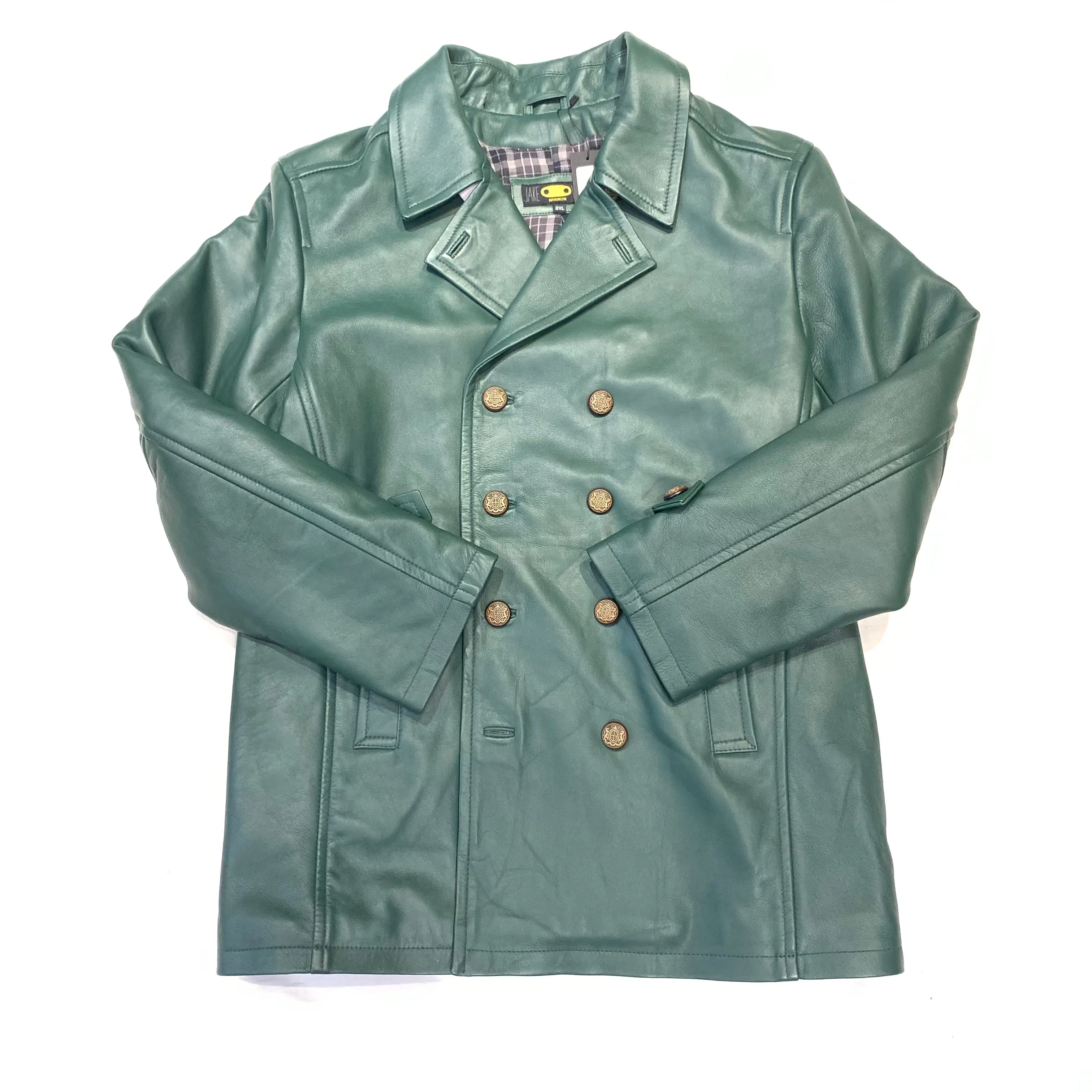 Jakewood Forest Green Lambskin Trench Coat