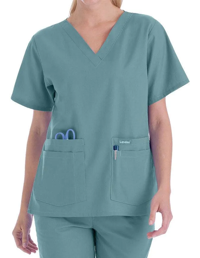 Landau 27.25 Inch Women's V-Neck Nurse Scrub Top