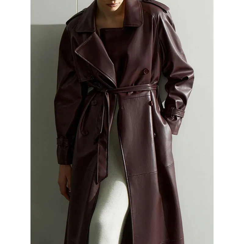 Long Leather Coat for Women