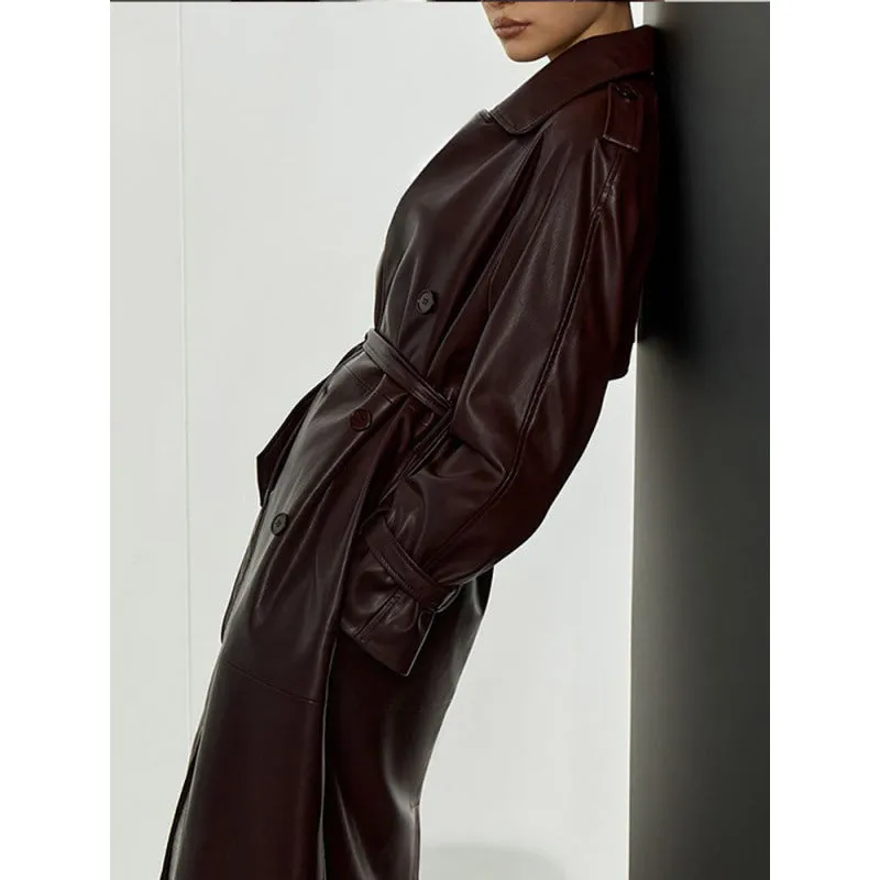 Long Leather Coat for Women