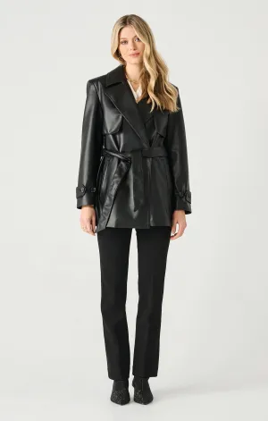 Meredith Faux Leather Trench