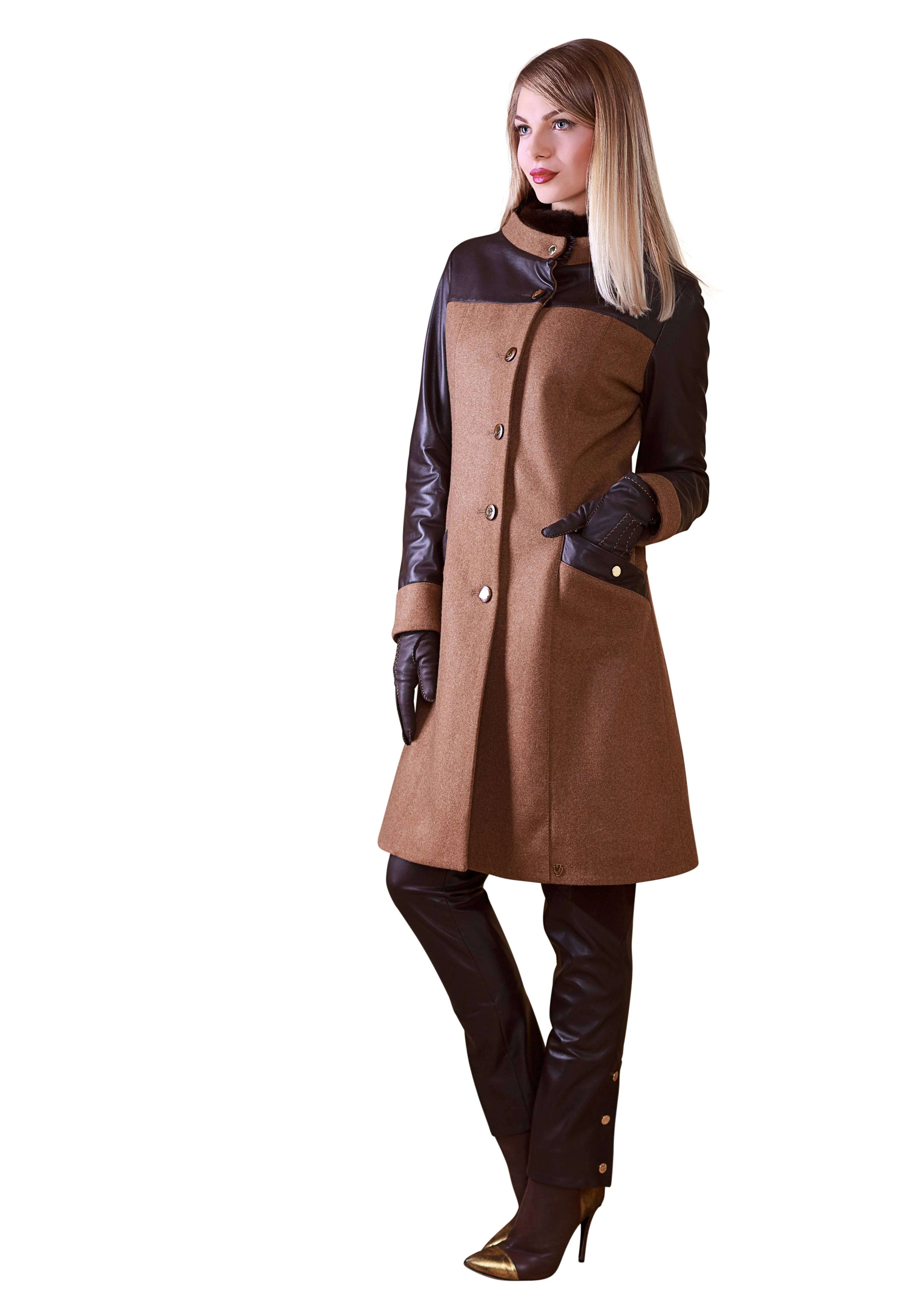 Merino Wool Mink Reindeer Leather Trench -  Limited Edition