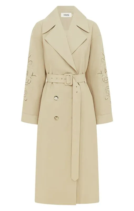 MOS - Louise Embroidery Trench - Beige