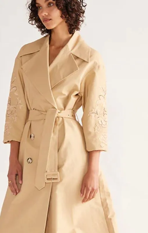 MOS - Louise Embroidery Trench - Beige