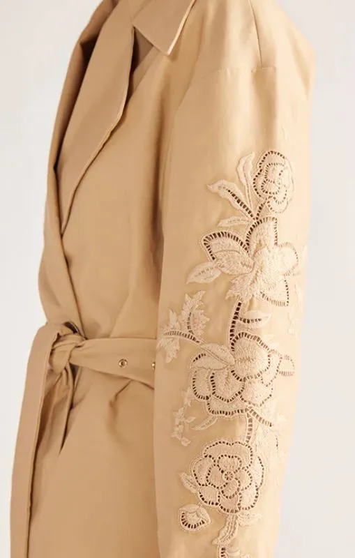 MOS - Louise Embroidery Trench - Beige