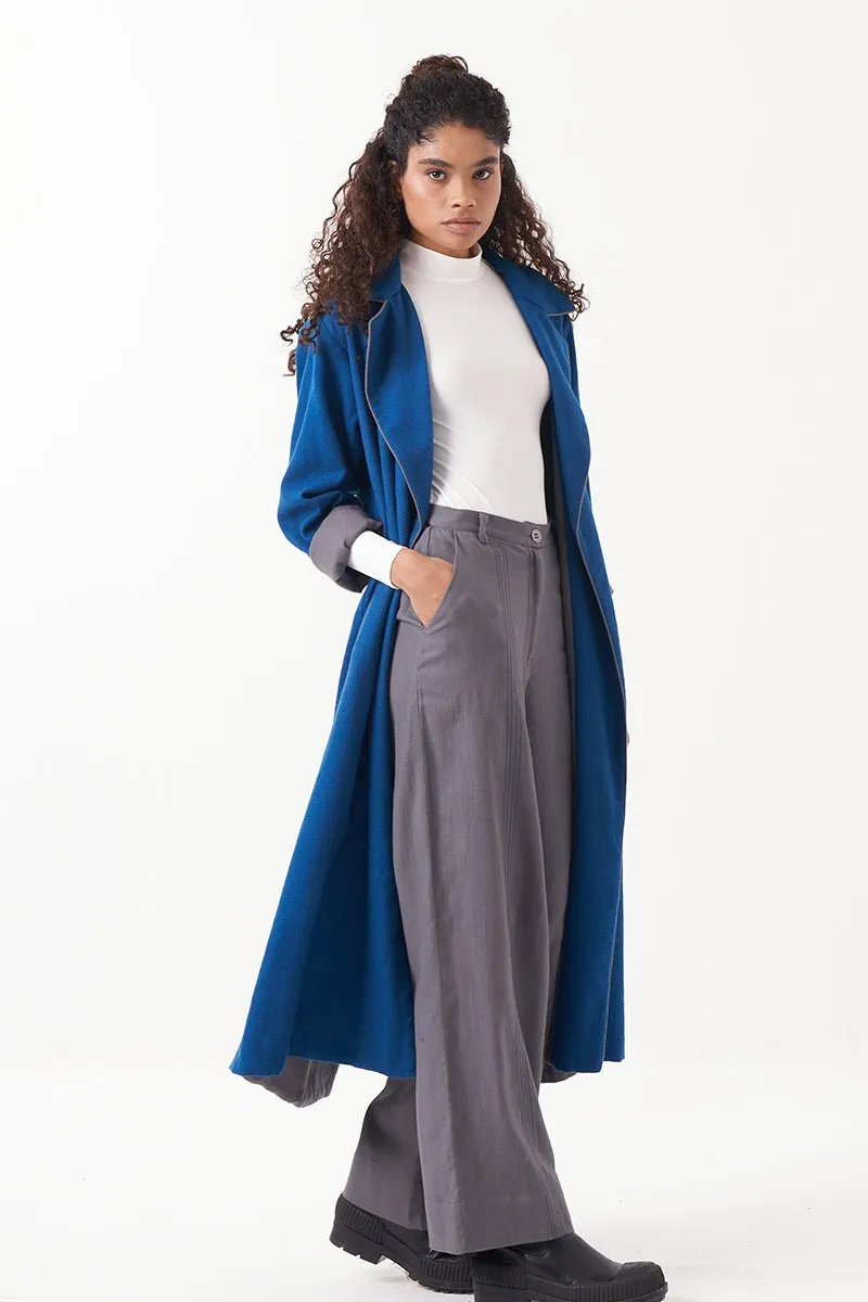 Notch Collar  Wool Trench Jacket