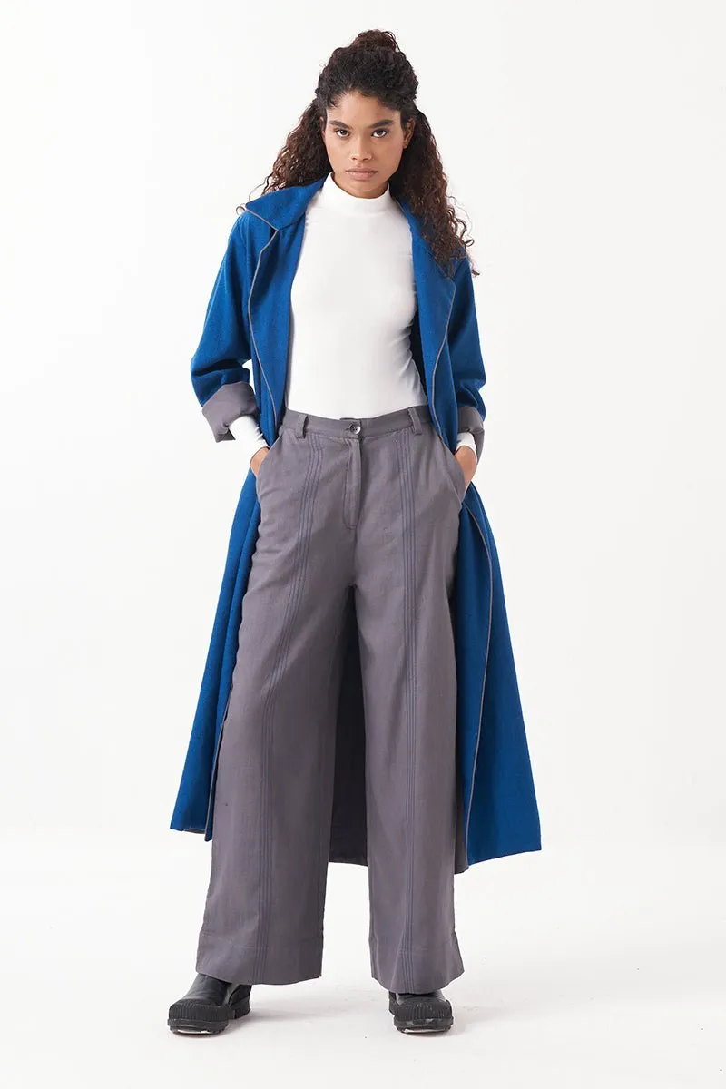 Notch Collar  Wool Trench Jacket