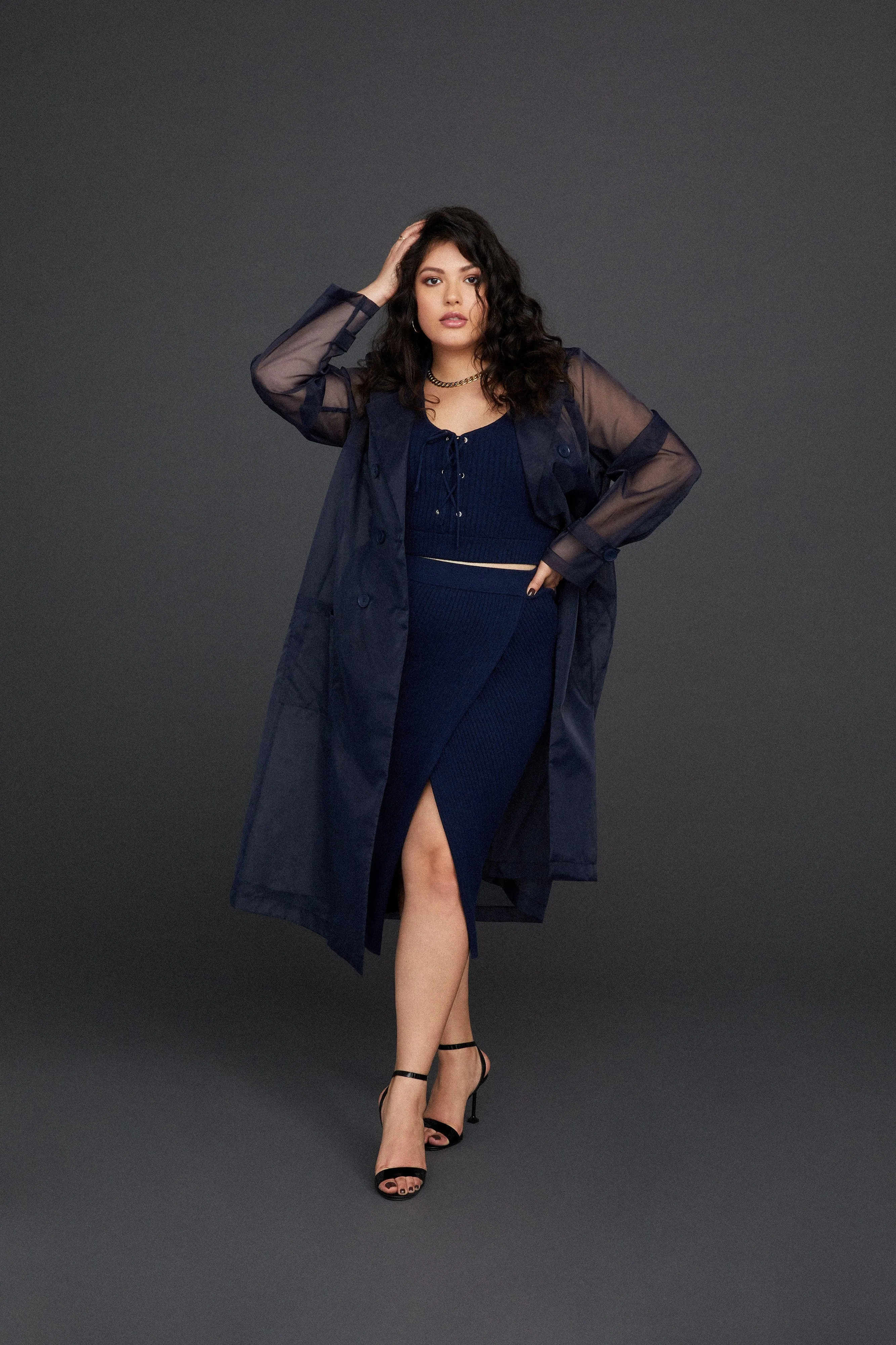 OFF DUTY ORGANZA TRENCH | NAVY001