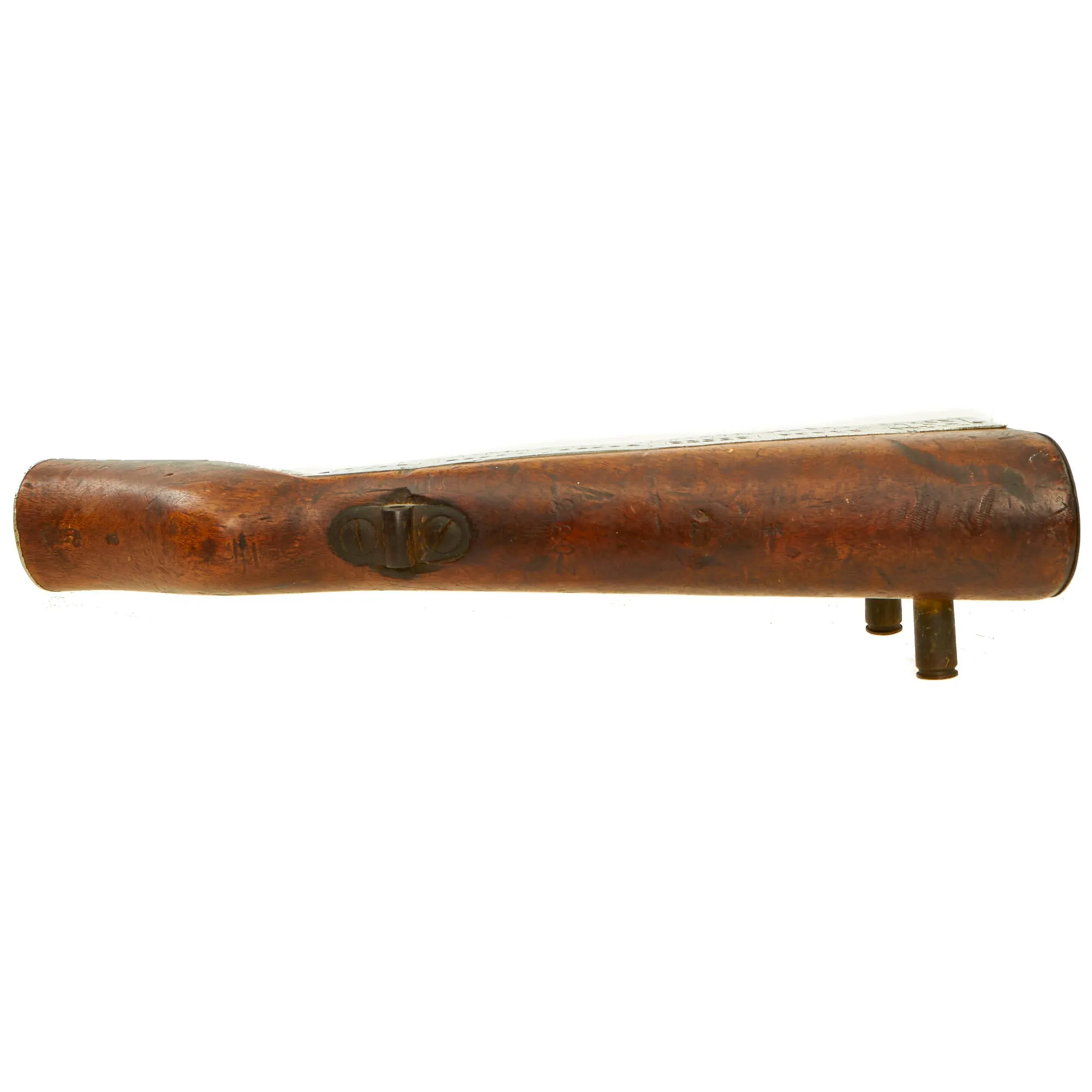 Original British WWI Trench Art Cribbage Board Constructed From German Gewehr 98 Buttstock Taken From Battle of Pilkem Ridge Location in 1917 - Third Battle of Ypres