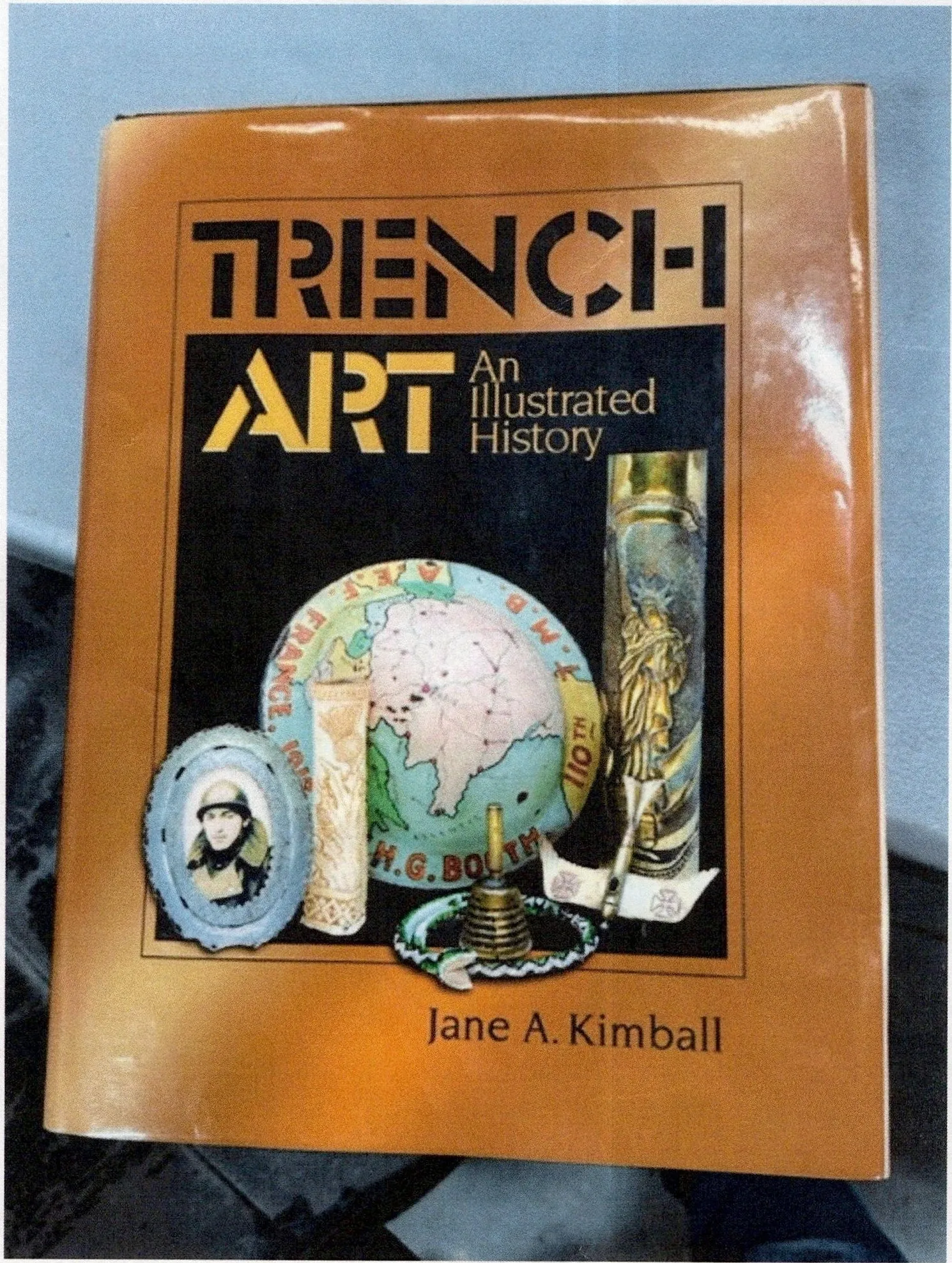 Original British WWI Trench Art Peaked Visor Cap As Featured In The Book “Trench Art, An Illustrated History” by Jane Kimball on Page 172 - Huntingdonshire Cyclist Battalion