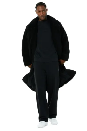 Oversized Sherpa Trench - Black