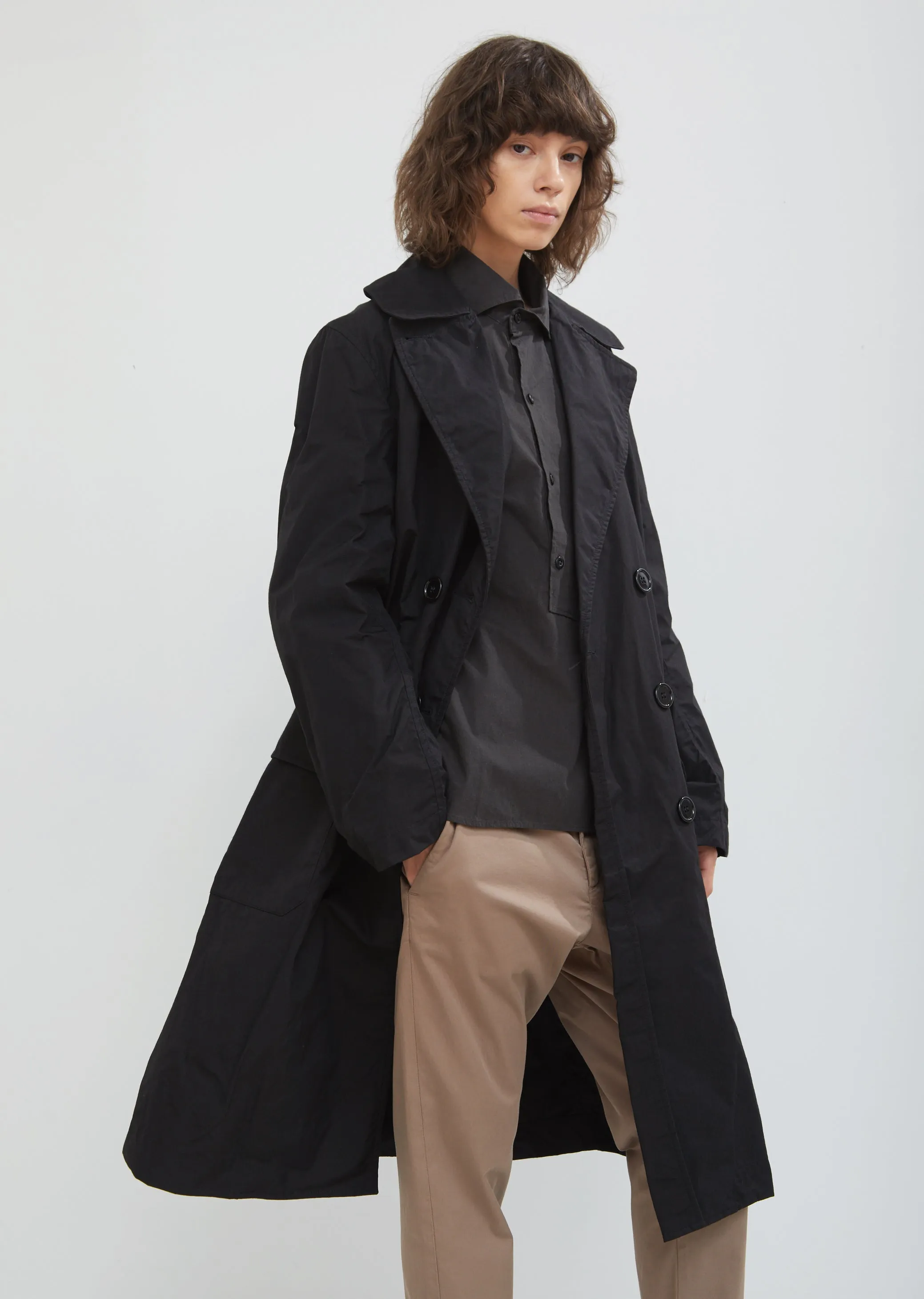 Patch Pocket Waxed Trench Coat