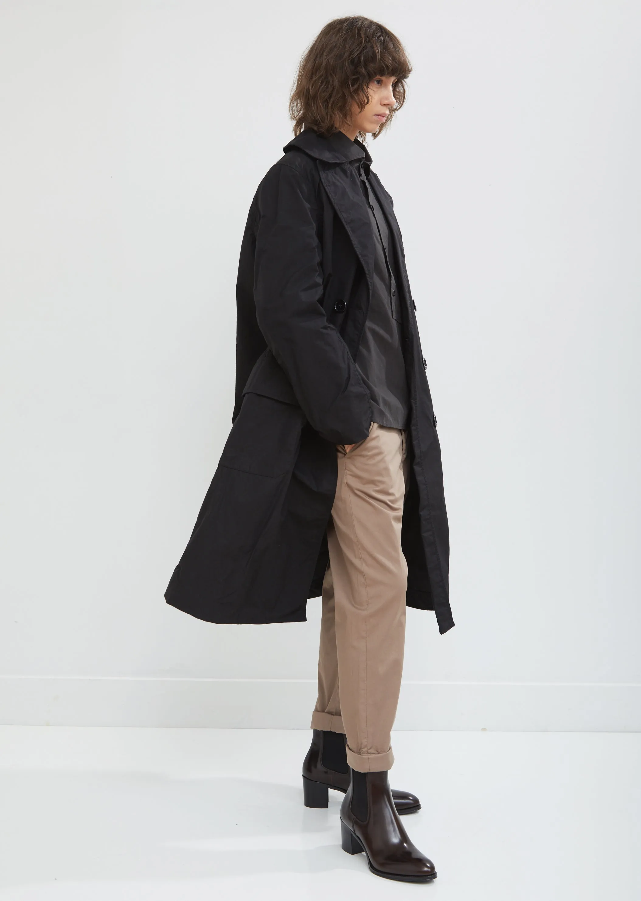 Patch Pocket Waxed Trench Coat