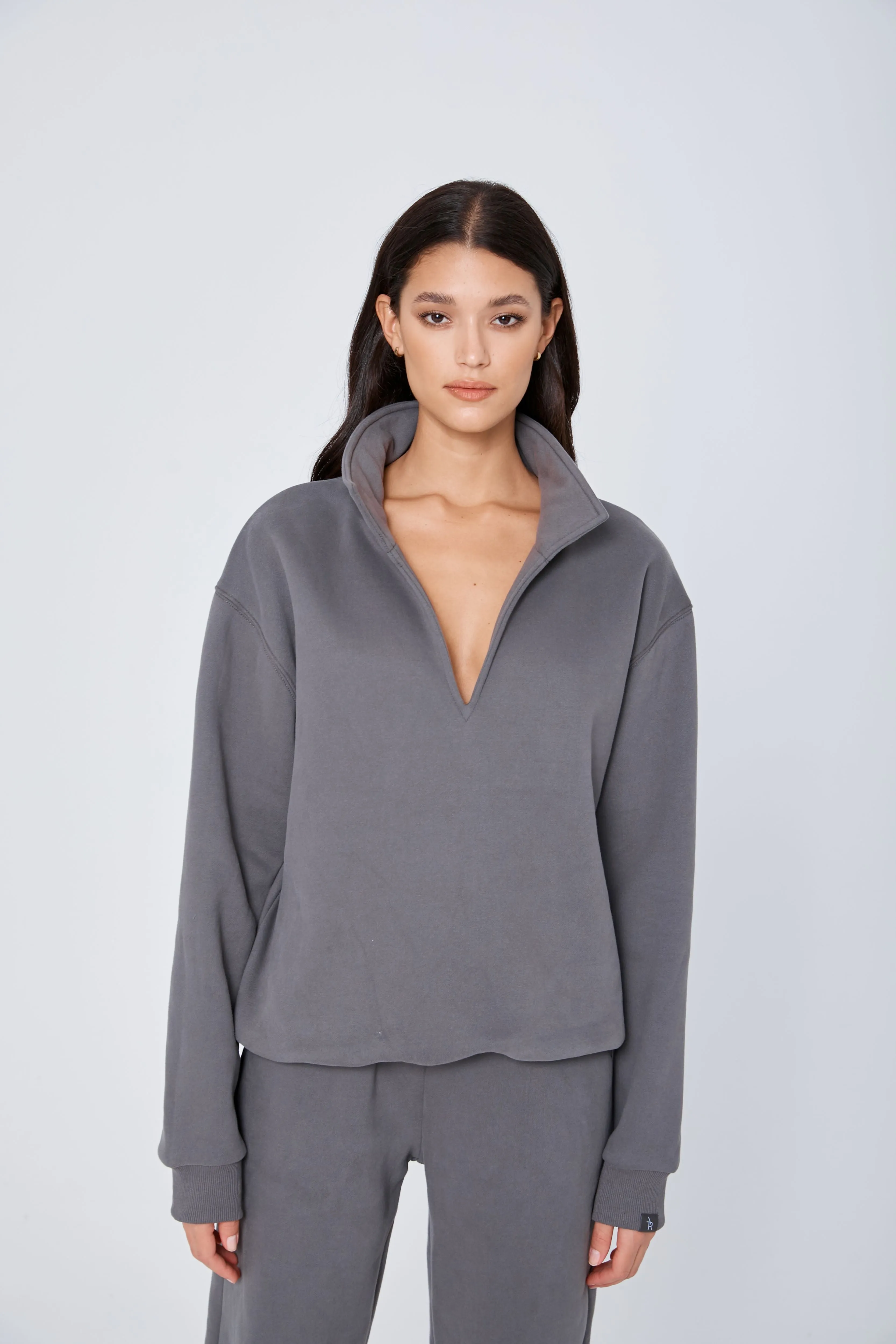 ROZALIA x ATOIR Womens The Collar Jumper Stone