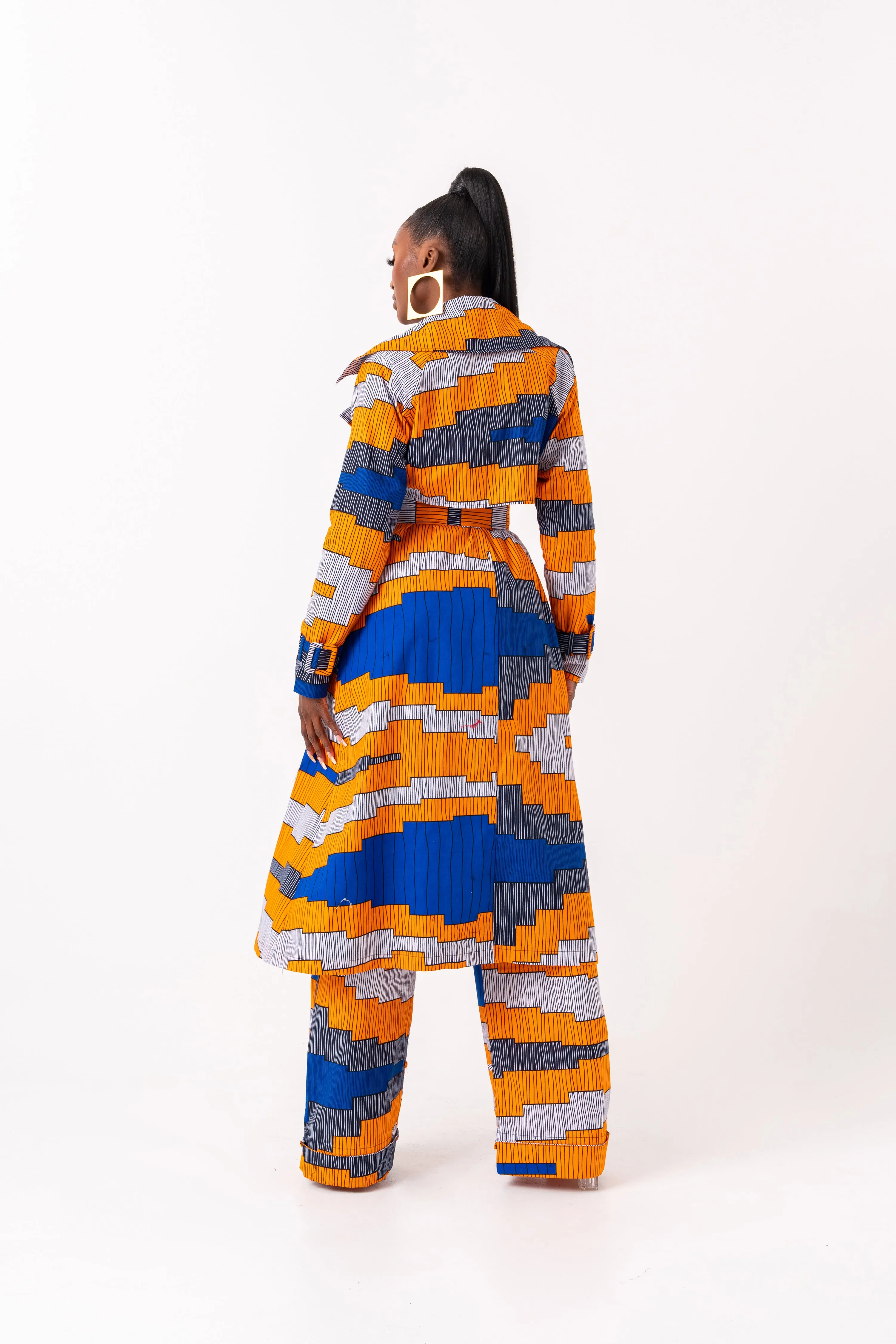 SOMIE African Print Trench Jacket