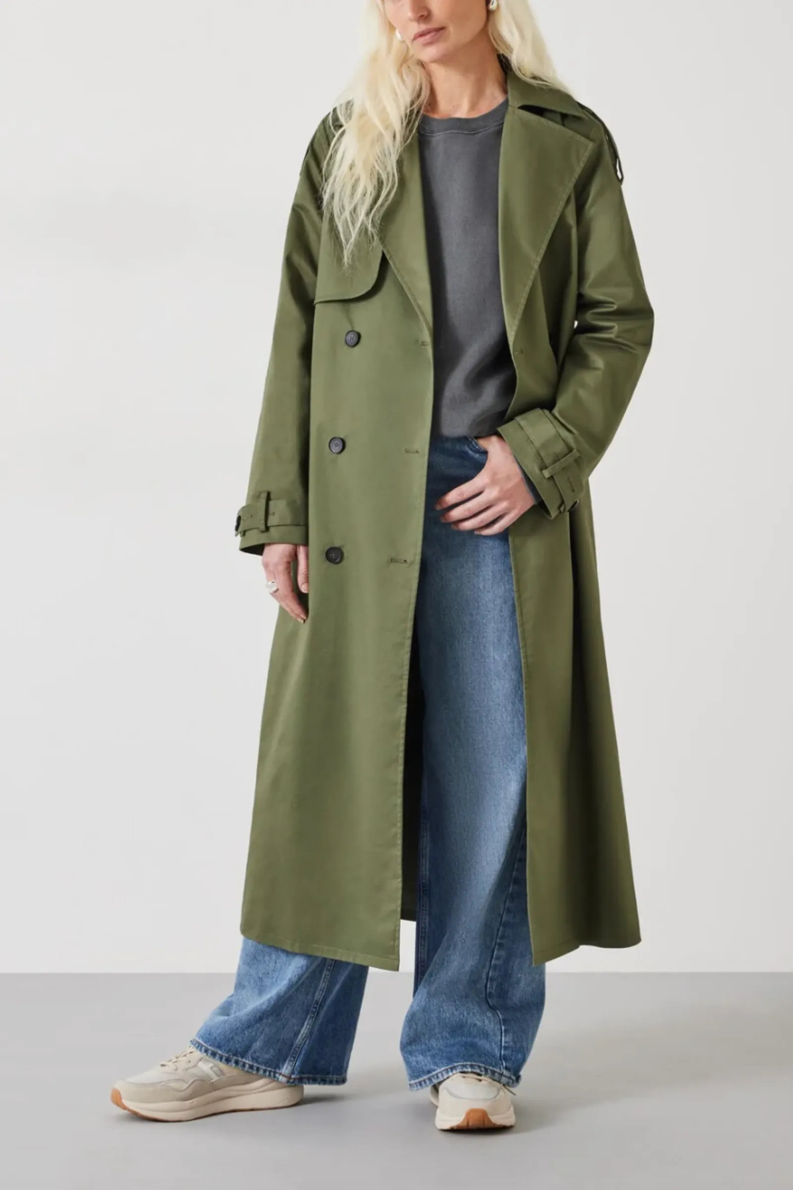 Stella Long Khaki Trench Jacket