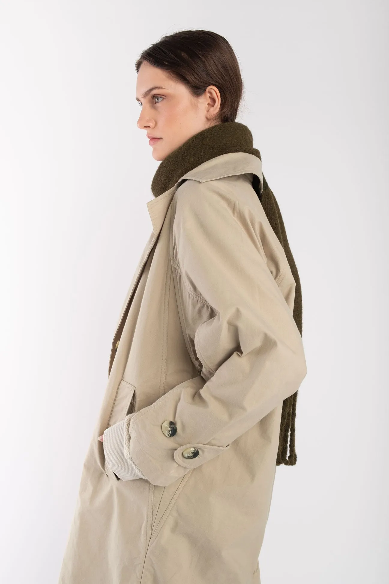 Taupe Seamed Trench