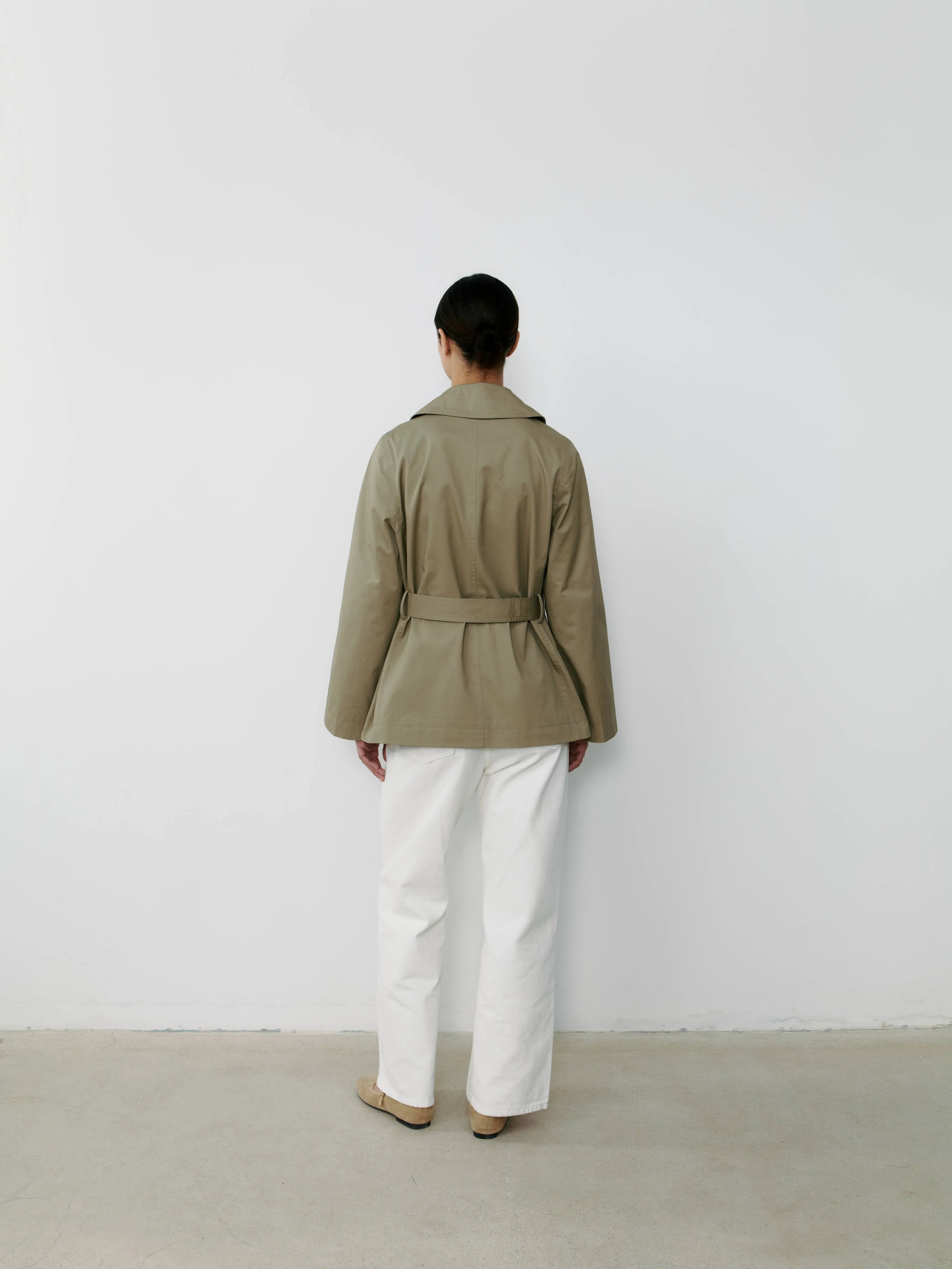 THE TAILORED TRENCH JACKET- SAGE GREEN