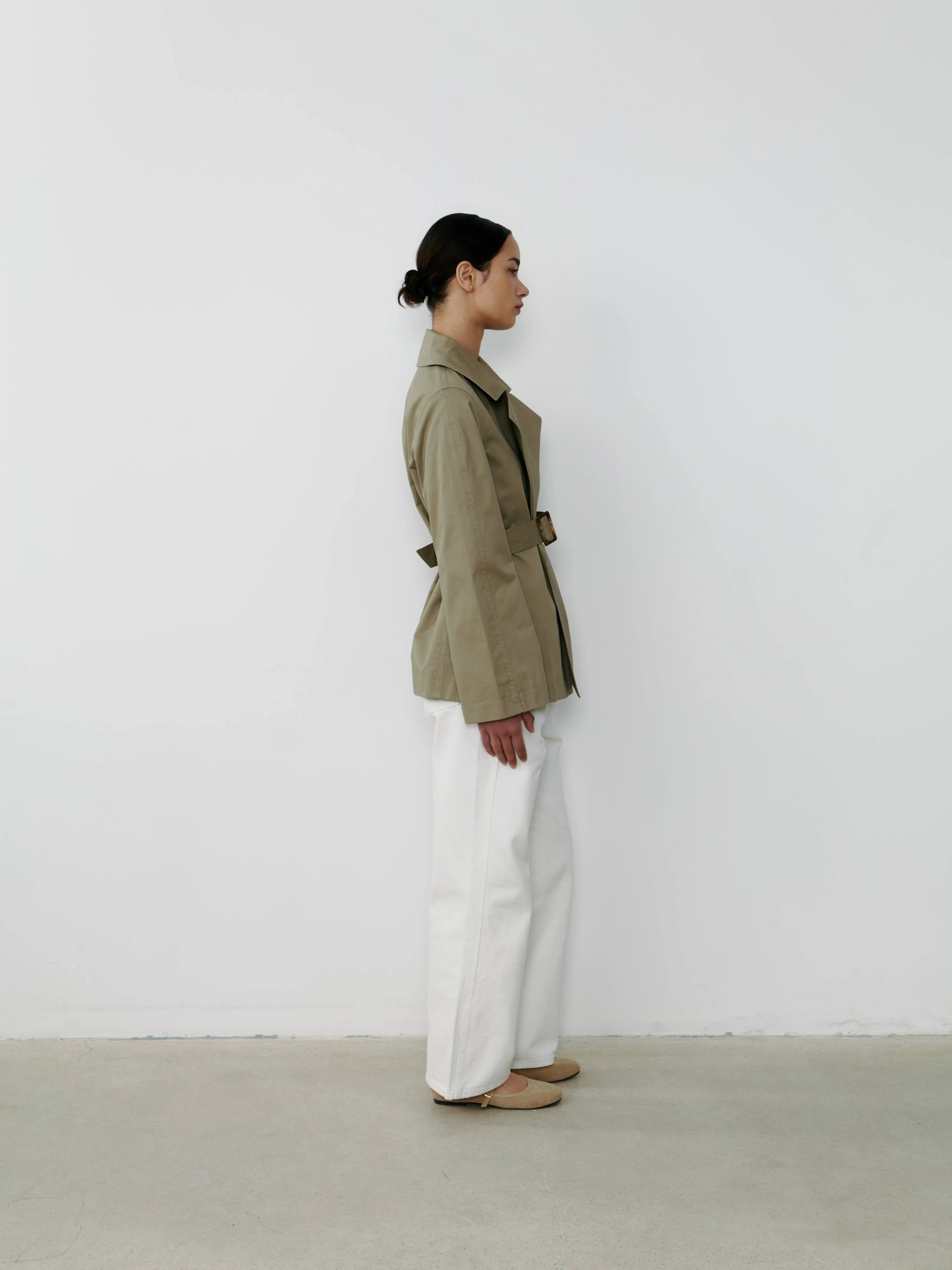 THE TAILORED TRENCH JACKET- SAGE GREEN