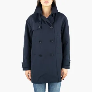 Trench Corto ASPESI Scarlett in Misto Cotone Blu Navy