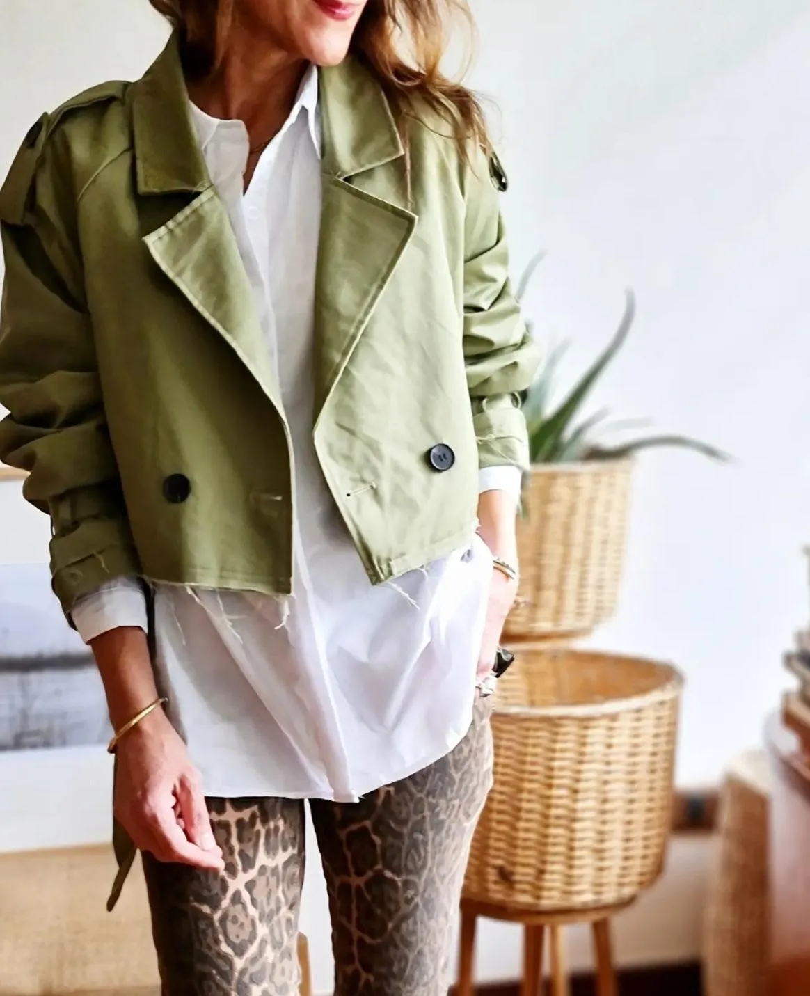 Trench Crop Verde Musgo.