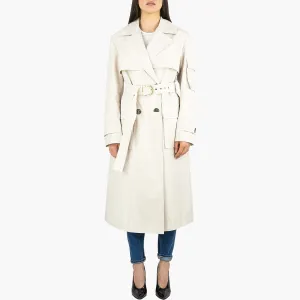 Trench PINKO Titano in Gabardina Tecnica Beige Chiaro